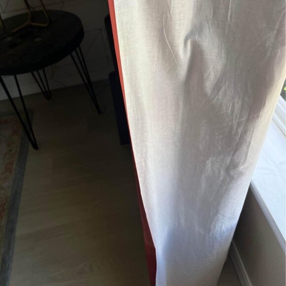 4 Panels 48W x 84L Red West Elm SILK Drapes. LIGHT FILTERING - Picture 3 of 6